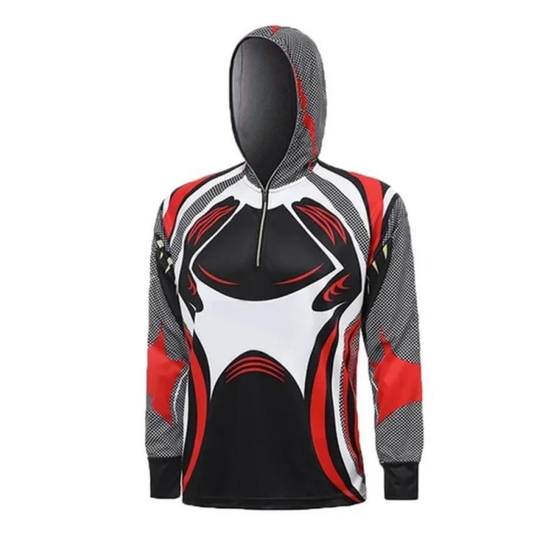 Men's Fishing Clothes Sun-proof Long-sleeved Zipper Hooded Breathable Professional Sports