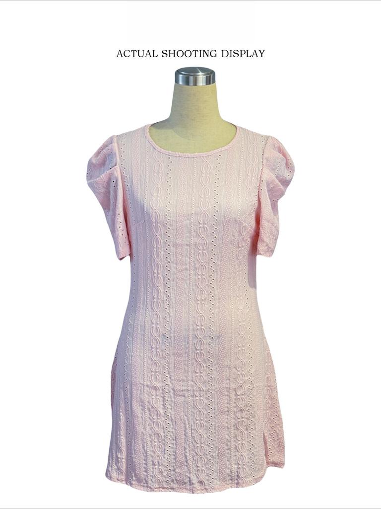 Summer Solid Color Patchwork Cuff Round Neck Simple Elegant Dress Women Mature Style French Retro Patchwork Slim Sexy Elegant Women Maxi Dress