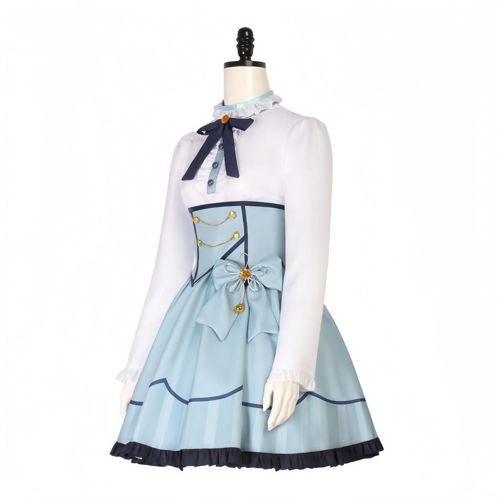 DOKITOKI Amamiya Kokoro Cosplay Costume, Dress with Hat, VTuber Costume, Size S