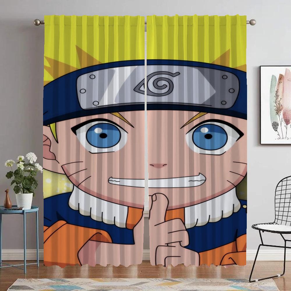 Tulle for Bedroom Narutos Shades Anti-mosquito Curtains for Living Room Blackout Curtains 2 Pieces Halloween Decoration Curtain