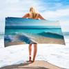 Ocean Sea Wave 2D Flat Printed Beach Towel Sandproof Waterproof Microfiber 1Pc Seaside Holiday Sunbathing Bath Towel