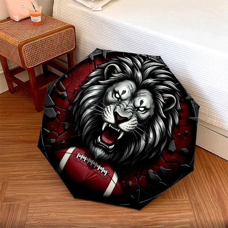 FootballAnimals Pattern Pattern New Style Umbrella, 1 Piece Automatic Folding Umbrella, Portable Travel Umbrella, Outdoor Umbrella, Birthday Gift