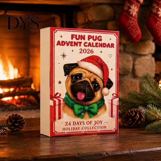 Christmas Box 2026 Advent Calendar, 24 Days Countdown Calendar with 2D Acrylic Holiday Dog/Horse/Cat/Animals Pendants, Mini Animal Hanging Ornaments