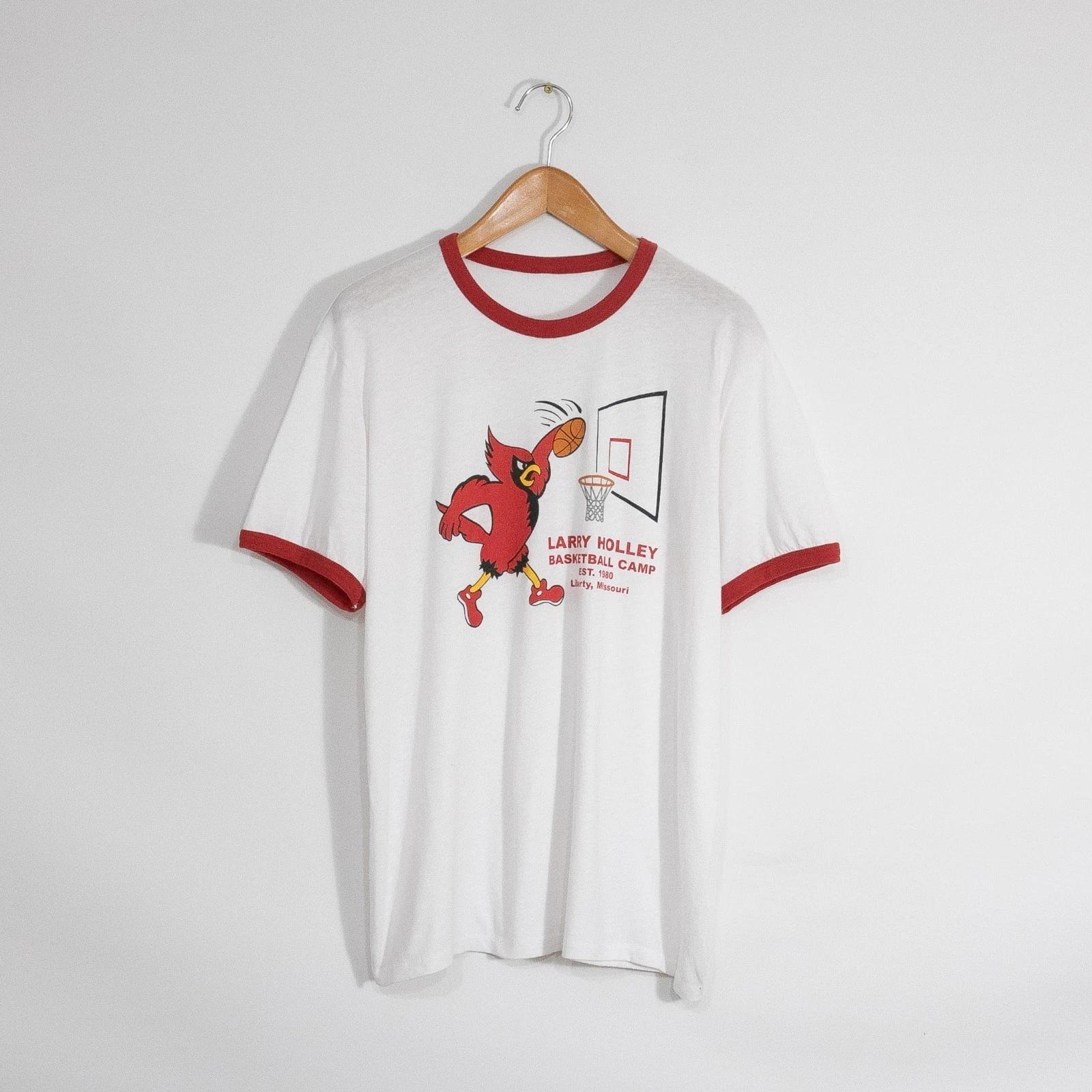 Vintage 80s Larry Holley Basketball Camp T Shirt Mens XL - Ringer Single Stitch L