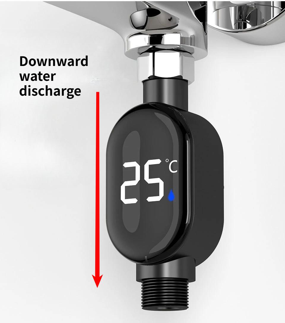 

Черный Светодиодный Дисплей для Ванной 0℃~99℃ Домашний Водяной Душевой Термометр Вода Точное Измерение Температуры Умный Счетчик Ванная