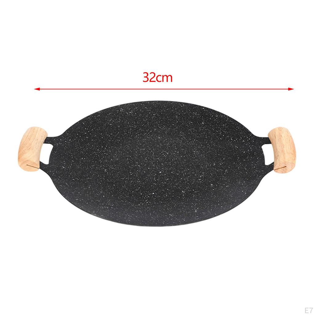 Cooking Pans Barbecue Plate Durable Binaural Design Frying Griddle Pan Grilling for Kitchen