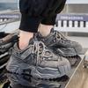 Fashion Men's Niche Mesh Breathable Casual Thixk Soled Shoes 2025 Autumn New Fashion Trend Versatile Comfortable Low Top Chunky sneakers
