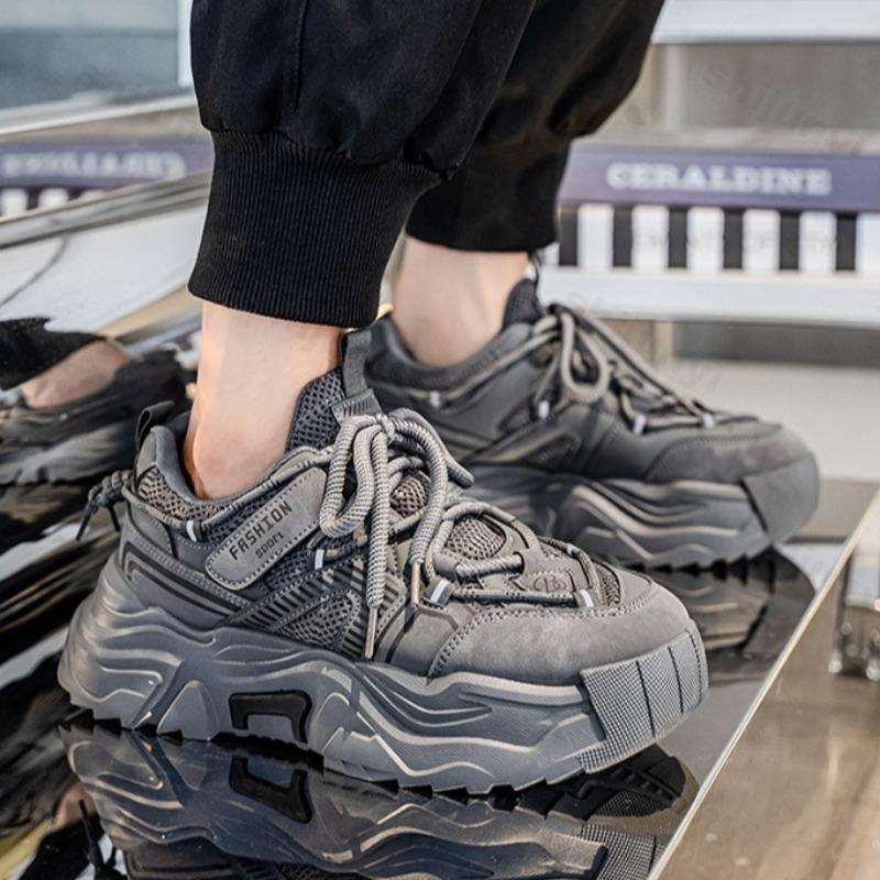 Fashion Men's Niche Mesh Breathable Casual Thixk Soled Shoes 2025 Autumn New Fashion Trend Versatile Comfortable Low Top Chunky sneakers