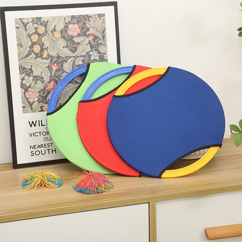 Non-Toxic Bouncing Circle Throwing Training Toys Kids Adult Outdoor Interactive Cooperative Games Elastic Paddle Ball Fun Game