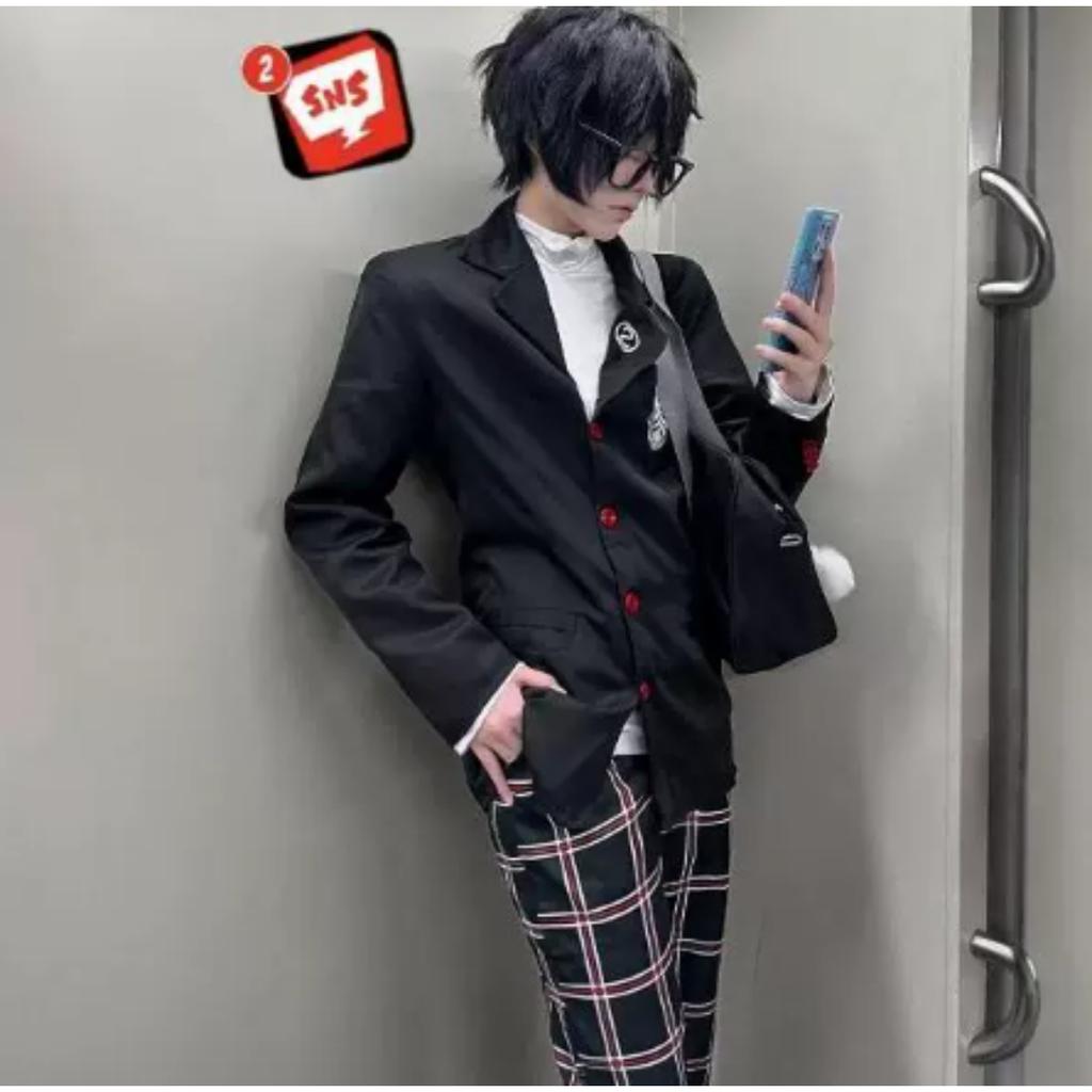 Persona 5 Kasumi Yoshizawa Costume de Cosplay Uniforme JK Insigne d'École Costume Tenue pour Filles Adultes Fête d'Halloween Jeu de Rôle