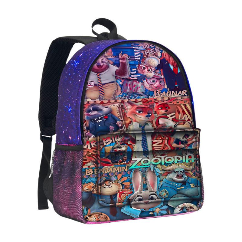 Zootopia School Backpack With 3d Starry Sky Pattern And Large Capacity For Students