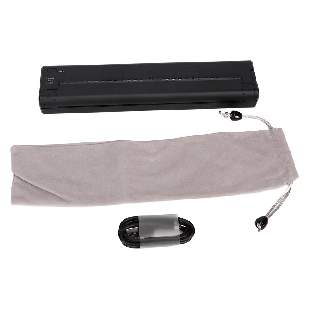 1200mAh Wireless Thermal Transfer Printer Mini Portable Bluetooth USB Thermal Transfer Copier for Phone PC Black