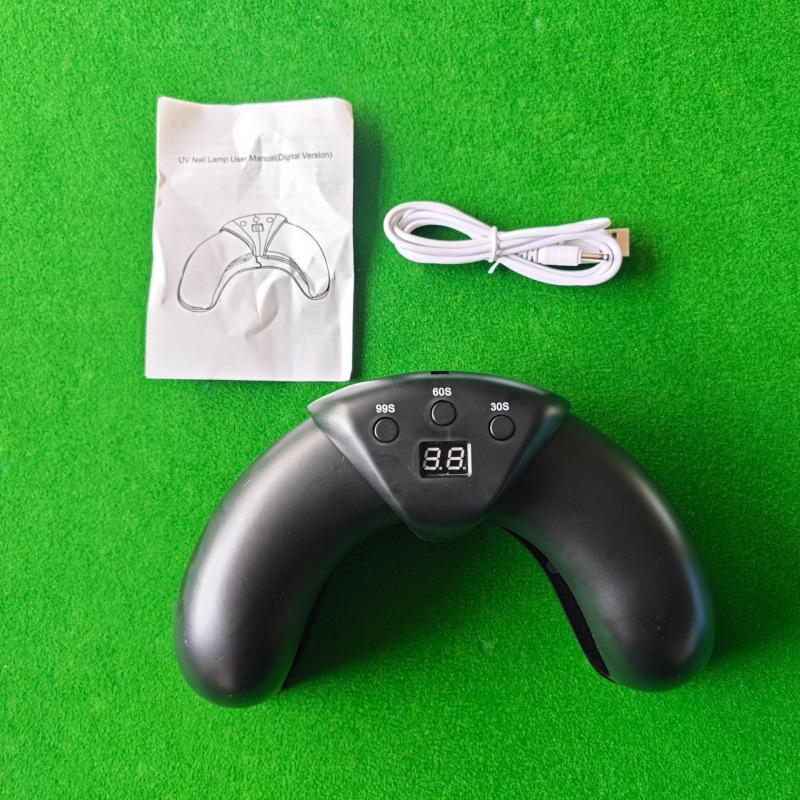 Quick-dry Crescent Nail Lamp: Anti-Black Hand, Dual Light Source, Telescopic, U-shaped Phototherapy.
