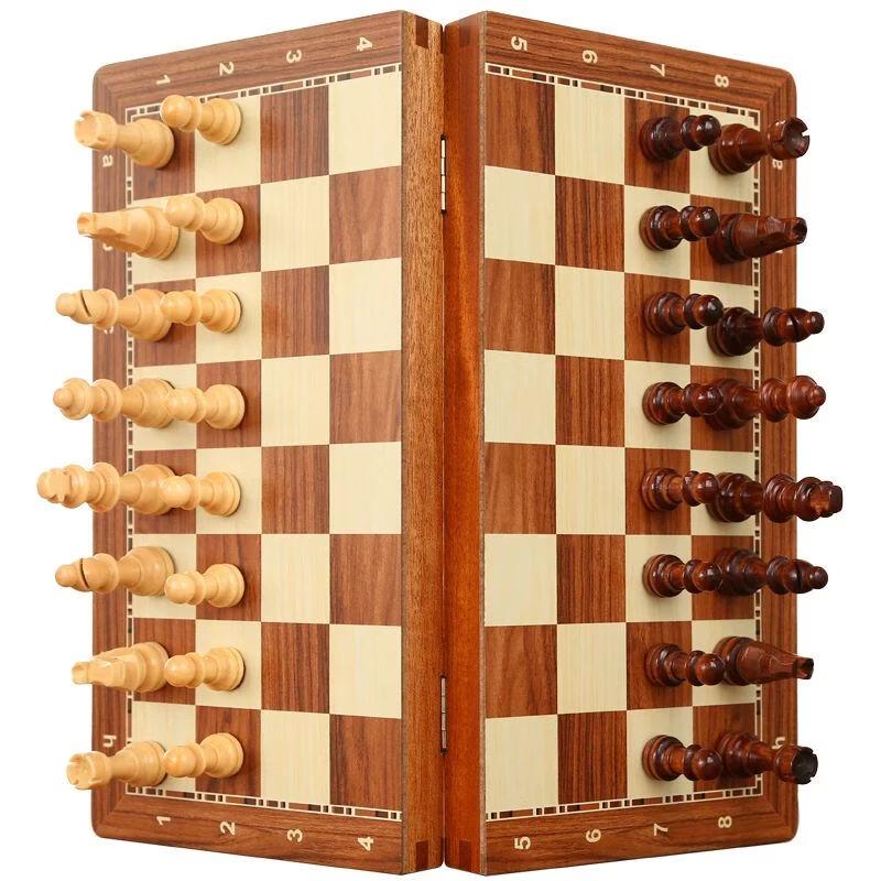 Qiuchao Solid Wood Magnetic Folding Chess Set
