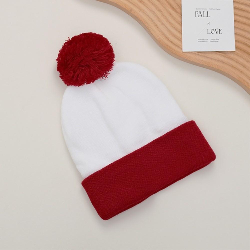 Color Matching Knitted Hat Elasticity Pullover Cap Fashion Beanies Cap  Autumn Winter