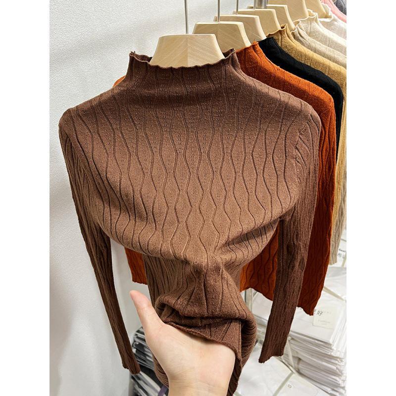 

Женский свитер с полуводолазкой осень/зима - стильный внутренний слой 2024 года One Size коричневый
