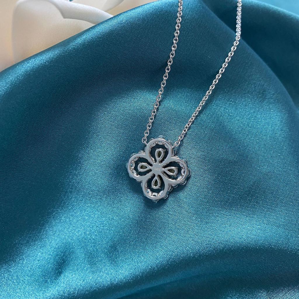 Gica Gema Colliers Diamants Haute Carbone Argent Sterling 925 Pendentif 2,5*4 mm Design Unique Romantique Joaillerie Fine Cadeaux Fête de Mariage Nouvelle Tendance