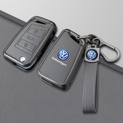 Tampas de Haste de Válvula Liga de Zinco Capa Porta-Chave Flip para Carro Concha Protetora Chaveiro Para VW Golf 7 MK7 Tiguan MK2 Chave do Carro