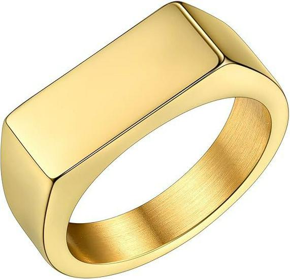 7MM Titanstahl Quadratischer Partnerring - Europäischer & Amerikanischer Stil Bestseller