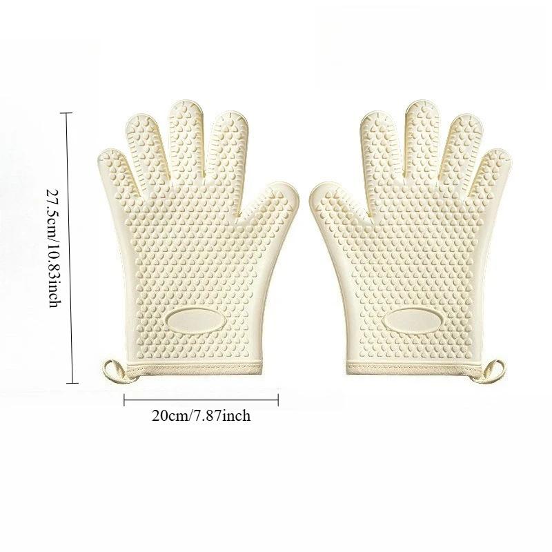 1 Stück Silikon Küchenhandschuhe Hitzebeständige Ofenhandschuhe Mikrowellengeeignet Rutschfest Verdickt Backen Isolierung Schutzausrüstung