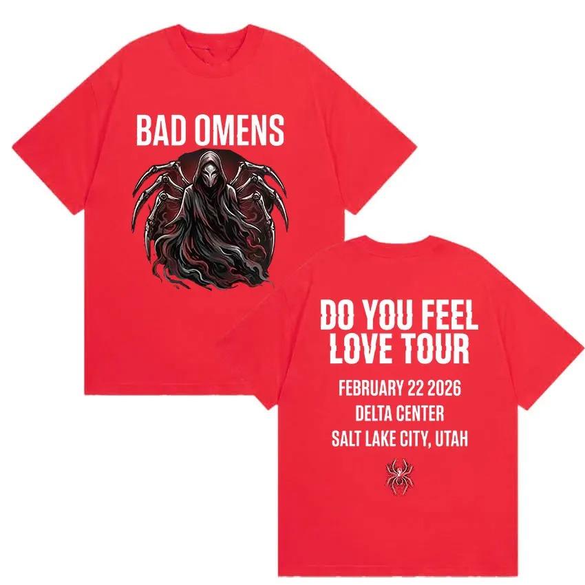 

Rock Band Bad Omens Do You Feel Love Tour 2026 Графические футболки Унисекс Готический Винтажный Хлопковая футболка с коротким рукавом Y2k Уличная одежда 4XL