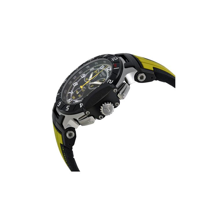 TISSOT Race Collection Quartz Movement 100m Water Resistance Men's Watch 50.26mm Black Dial Stainless Steel Case T048.417.27.057.13