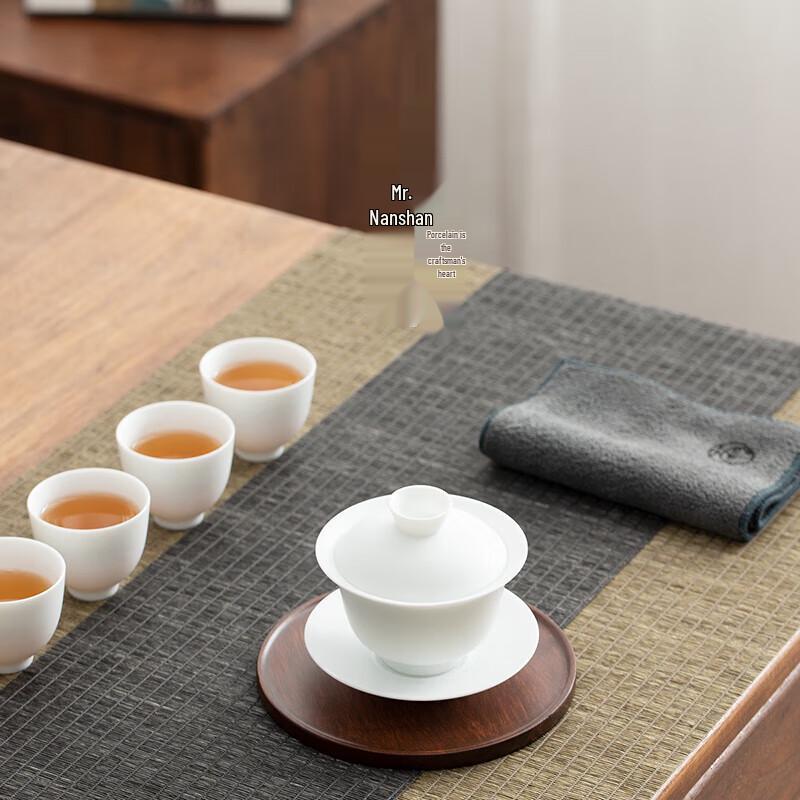 Mutton-fat Jade Glazed Sancai Gaiwan