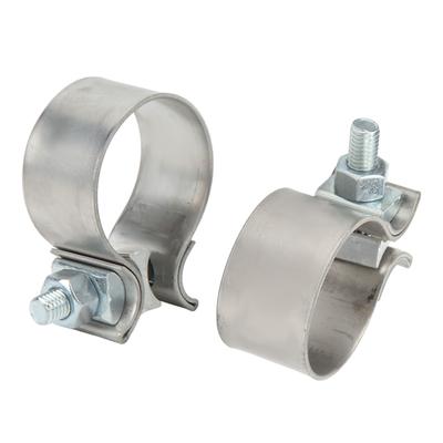 2 Pcs Exhaust Butt Joint Band Clamp 304 Stainless Steel Muffler Pipe Sleeve Coupler for 2in Pipe