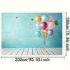Sfondo Palloncino Piatto 2D Muro Turchese con Stelle Sfondo Fotografico per Feste