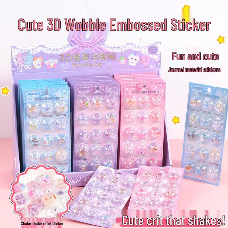 3D Embossed Cartoon Stickers - Cute Rewards & Creative Decorations for Journals, Gifts, and Phone Cases