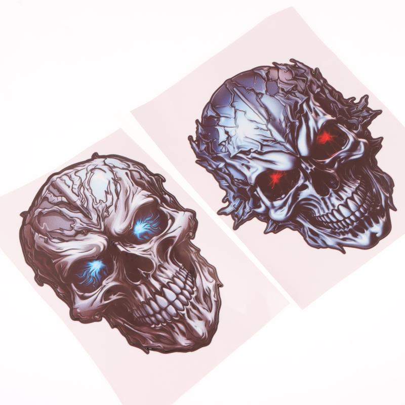 1 Piece Motorbike Fuel Tank Fairing Waterproof Sunscreen Skeleton Motocross Decoration Mechanical Skull Motorcycle Stickers
