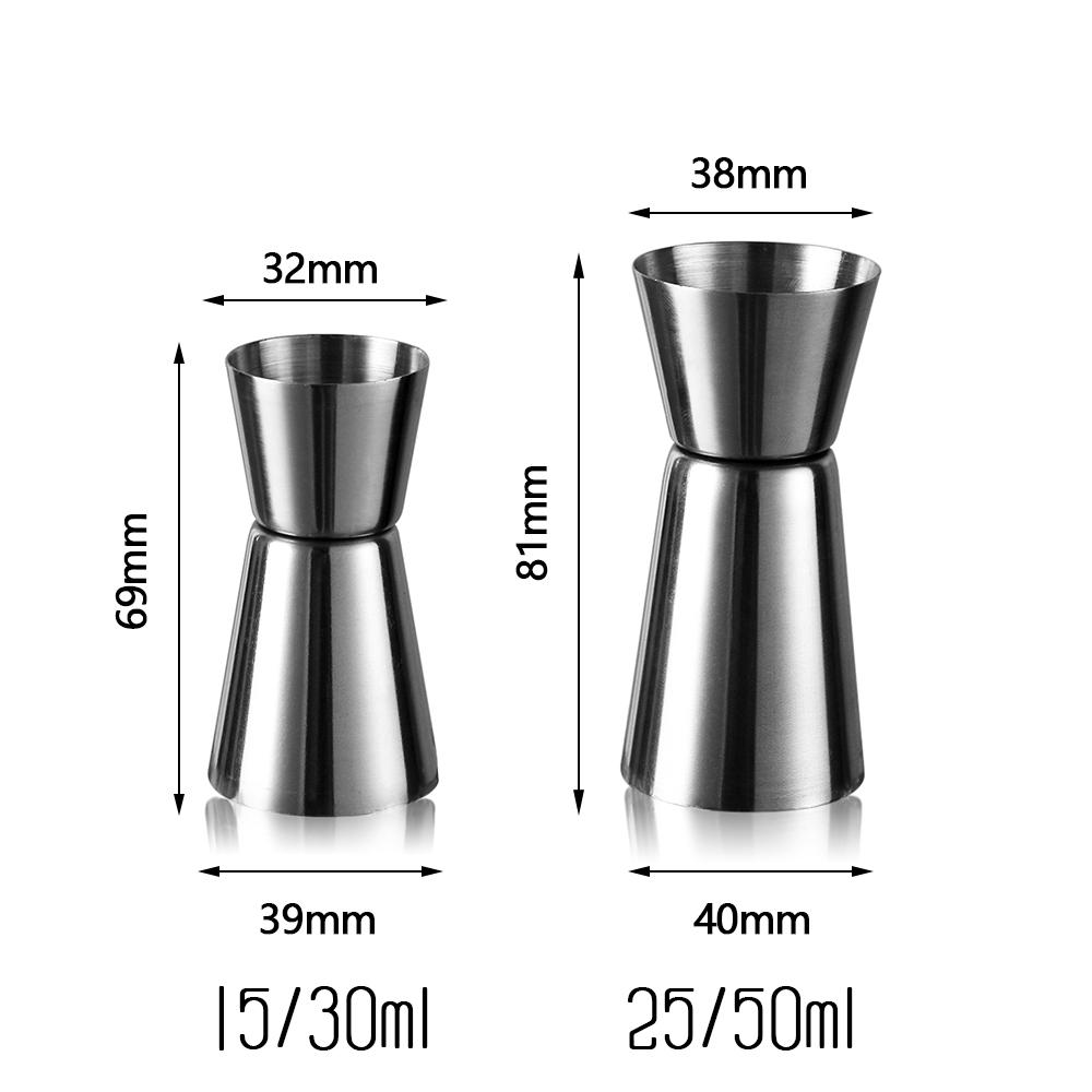 Stainless Steel Cocktail Mug Dual Shot Drink Spirit Measure Jigger Cup Bar Accessories Kitchen Tools Barware Gadgets