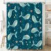 Whimsical Fish Blue Shower Curtain for Bathroom Decor with Seashell Design Home Textiles Available in Multiple Sizes at