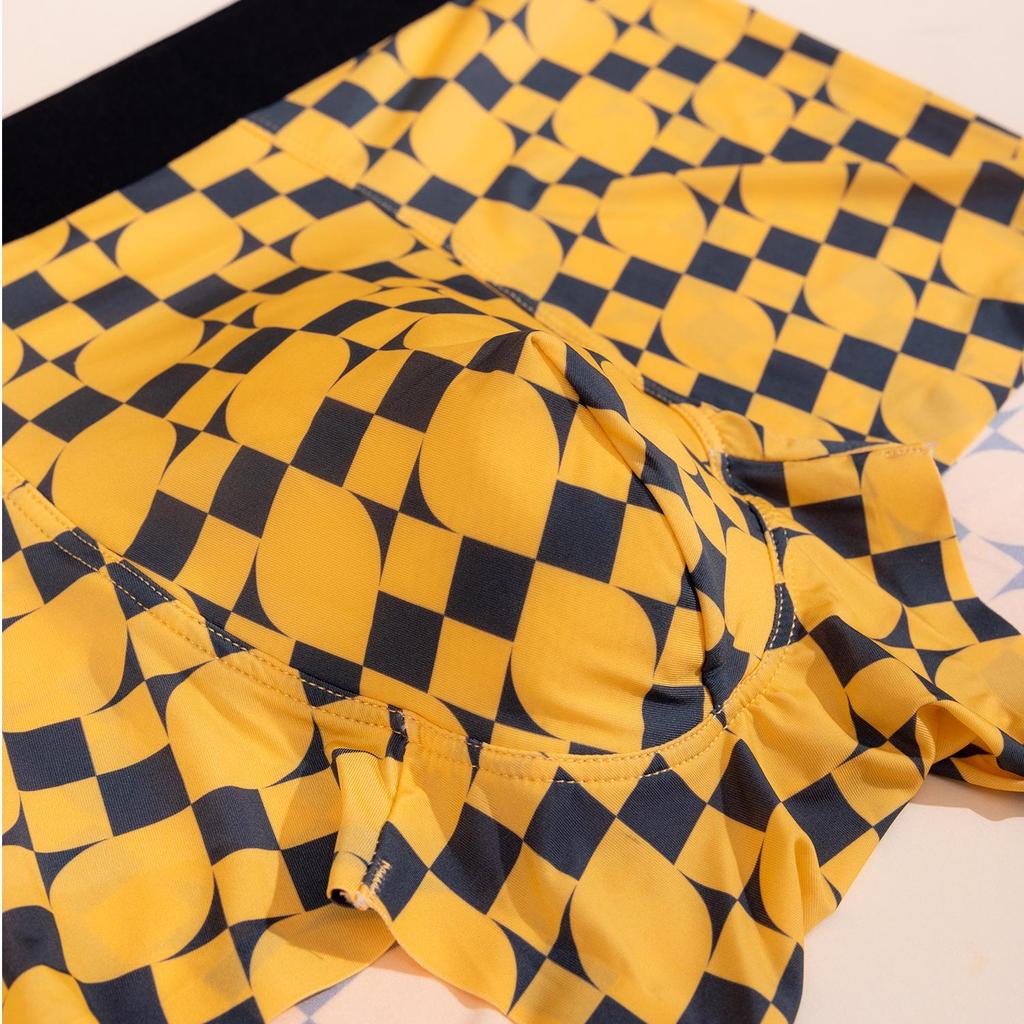 Trendige Herren-Seiden-Boxershorts - Glatte, bequeme Unterwäsche mit mittlerer Taille