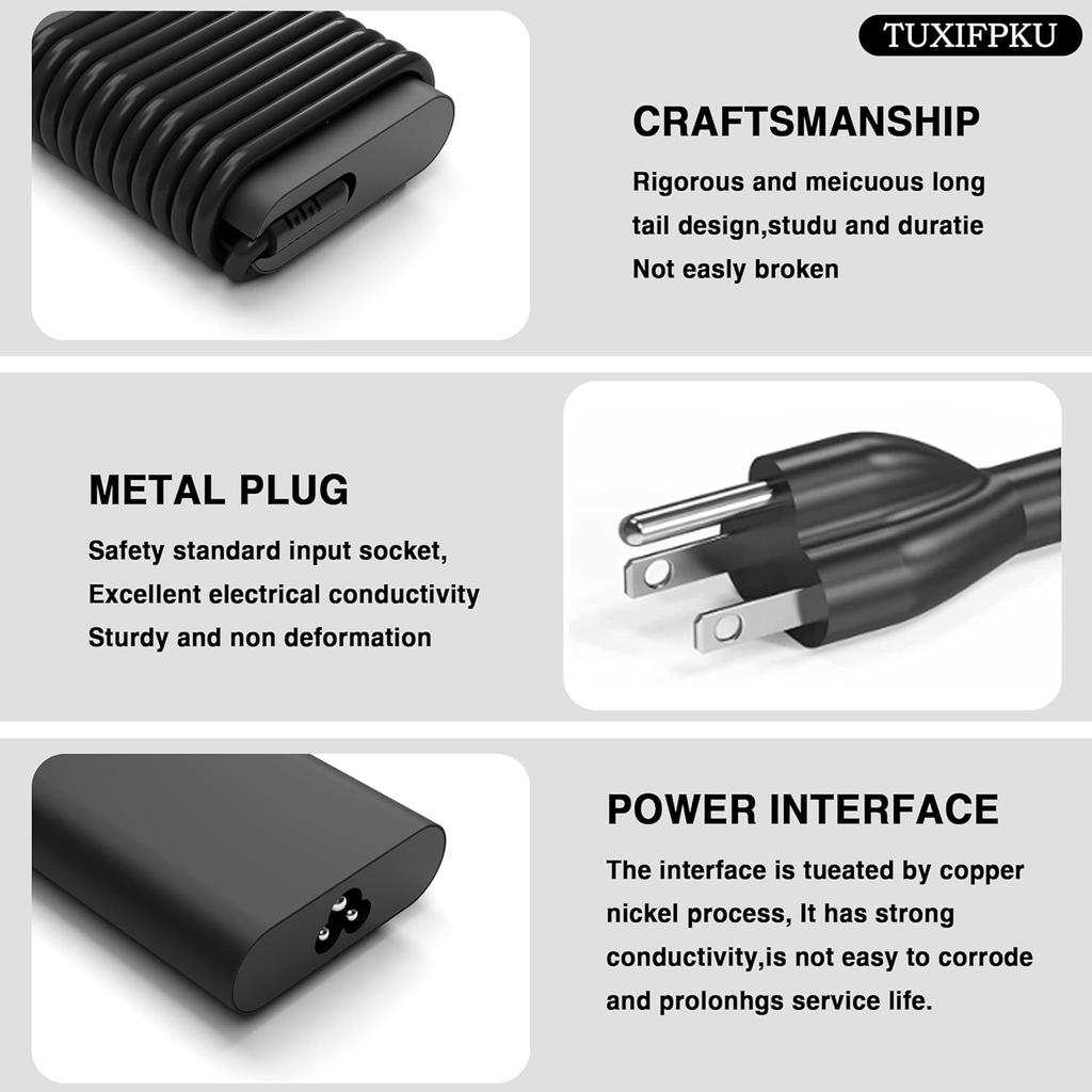 65W USB C Laptop Charger Compatible with Dell Latitude 5420 5520 5530 5550 5540 5430 5450 5440 7420 2-in-1 7430 7440 Inspiron 14 2-in-1 Chromebook