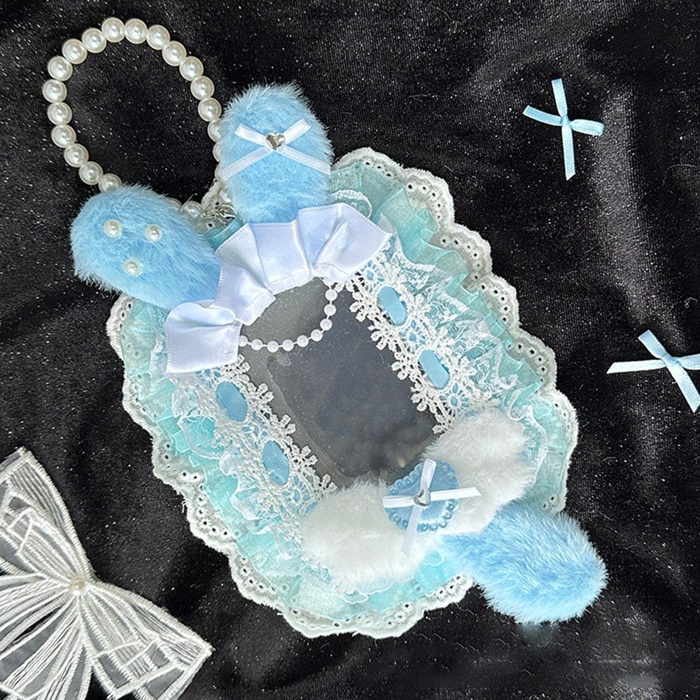 New Pink Bow Card Holder Lace with Ribbon Photo Protector Case Anime Photocard Holder
