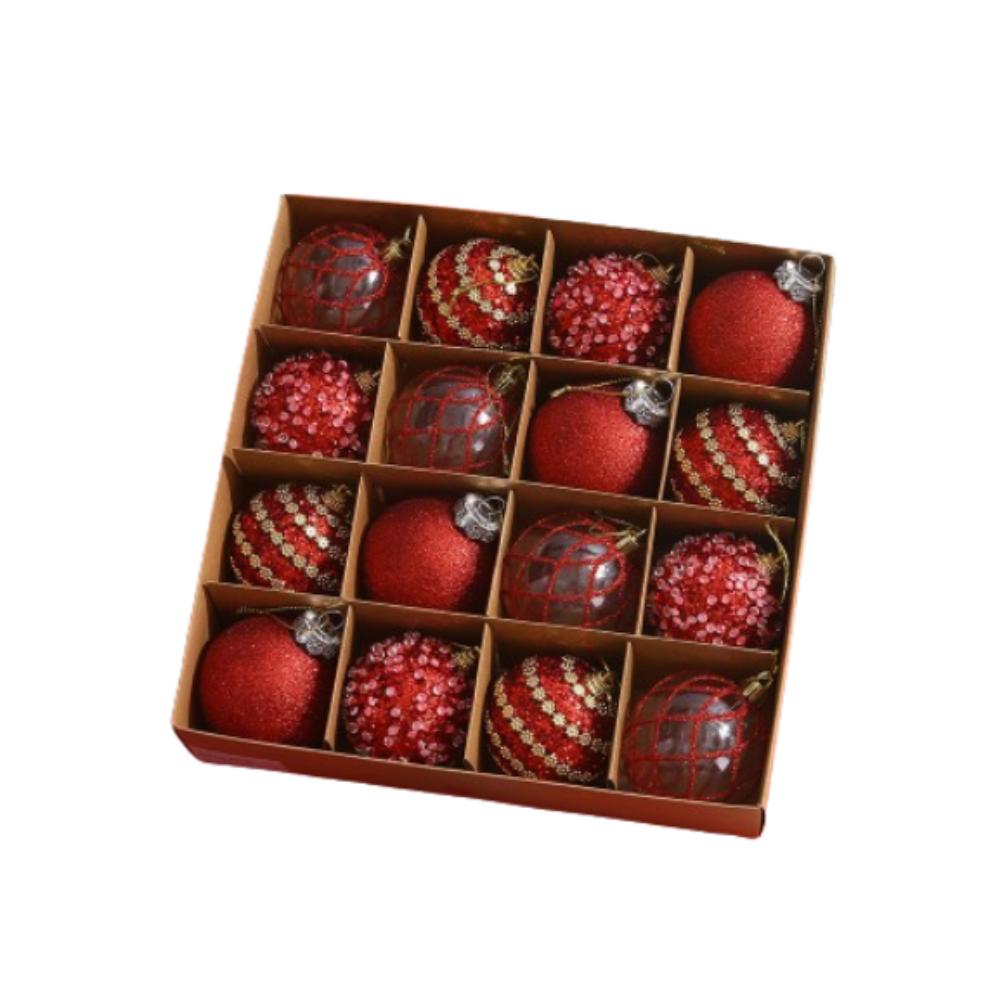 16pcs Foam Christmas Hanging Balls Set Sparkling Merry Christmas Decor Home Decoration