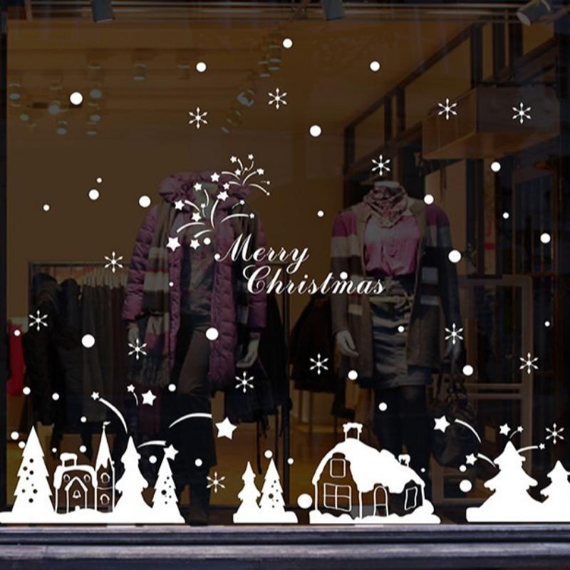 

Christmas Decorations, Christmas Ornaments, Snowman Glass Stickers, Shopping Mall Scenes, Window Stickers