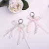 Y2K Phone Charm Pendant Cute Kawaii Pink Bowknot Keychain Bag Phone Strap Girl Cellphone Lanyard Keyring Birthday Jewelry Diy