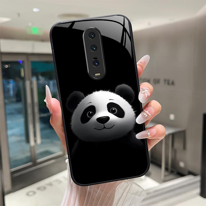Cute Cartoon Cats Flower Case For Xiaomi Mi 9T Redmi K20 Pro Poco F2 Tempered Glass Phone Case Protective Back Cover Hard Shell