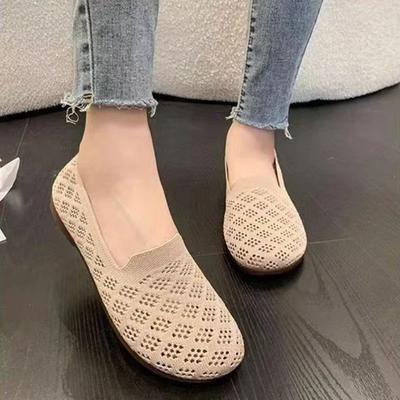 Zomer Mesh Stoffen Ademende Flats Damesschoenen Ventilerend Kant Vrijetijdsschoenen Mom Schoenen Comfort Casual Licht Sneakers