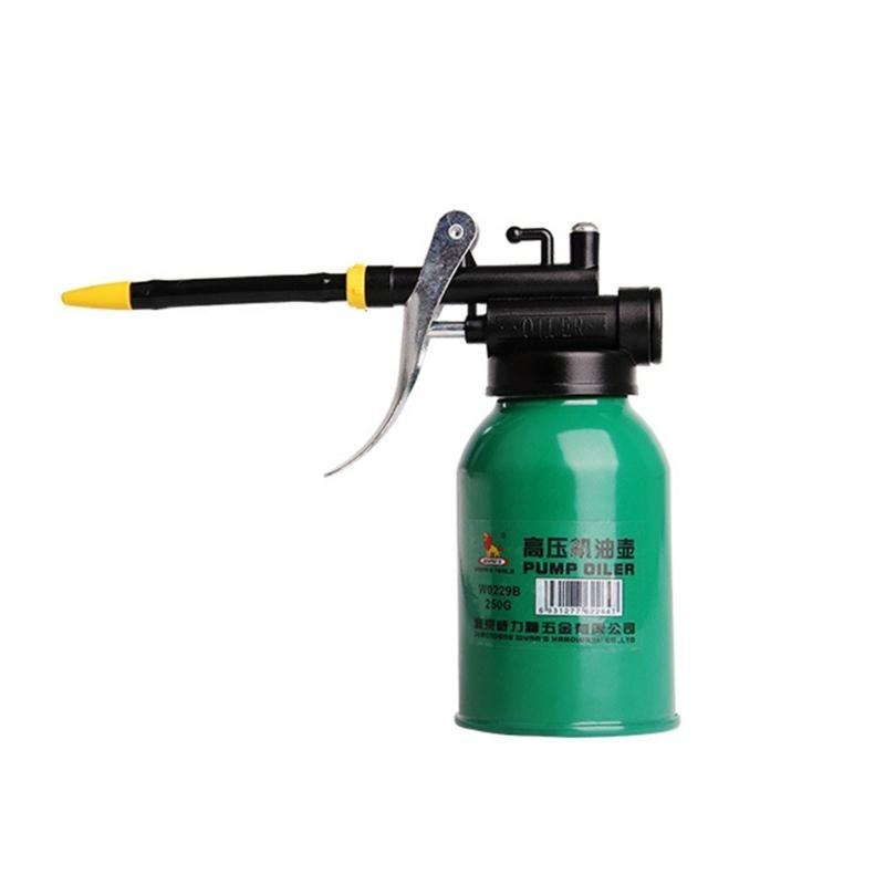 

652F High Pressure Oiler Lubrication Oiling Can Bottle Manual Oil Guns with Rigid Spout Thumb Tool Oiler Replacement