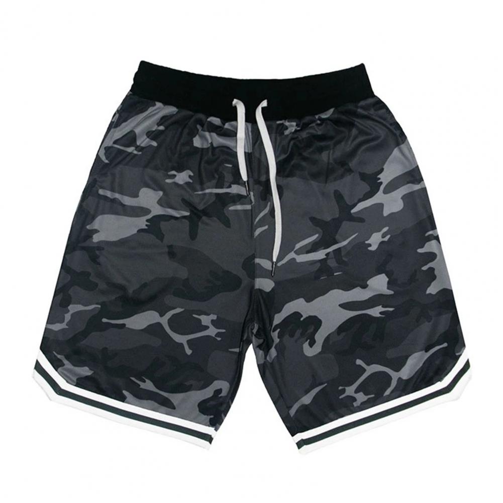 5XL Summer Shorts Men Fitness Shorts Camouflage Design Waist Drawstring Polyester Quick Dry Sports Short Trousers for Outdoor