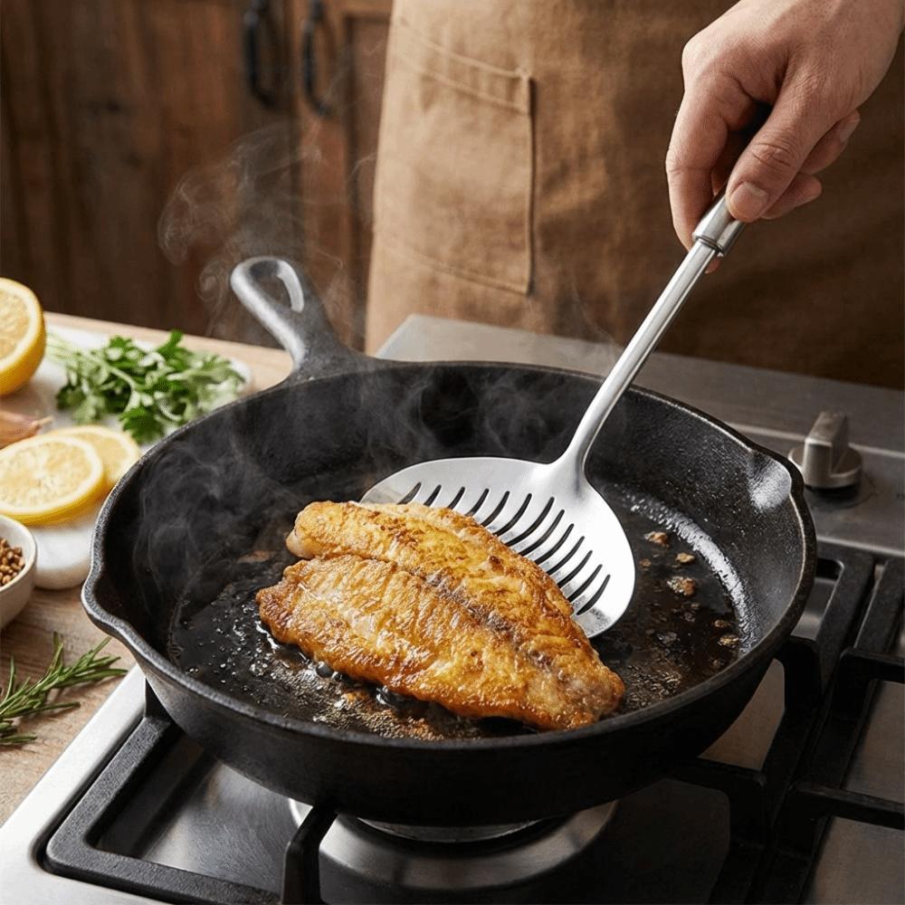 Non-Scratch Fish Turner Non-Stick Flipping Spatula Cooking Tool Egg Pan Scoop Restaurant