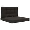 Outdoor Sofa Cushions 2 Pcs Black Polyester