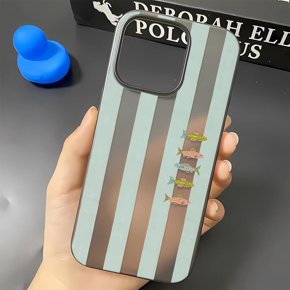 Full Screen Goldfish Shark Phone Case For IPhone 16 15 14 Pro 15 Plus 13 12 11 17 Pro Max Air 14 Plus Soft Silicone Cover Shell