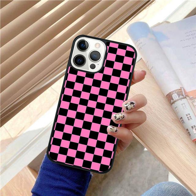 Checkerboard Plaid Checked Checkered Phone Case Cover For iPhone 17 Air 15 16 14 13 12 Pro Max 11 Pro Max Plus