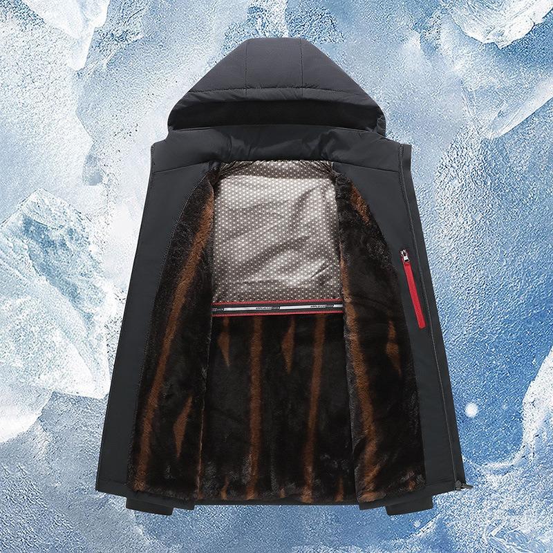 Autumn and winter new graphene cotton jacket men's winter cotton jacket dad suit fleece outdoor jacket thickened men's trend cotton clothes