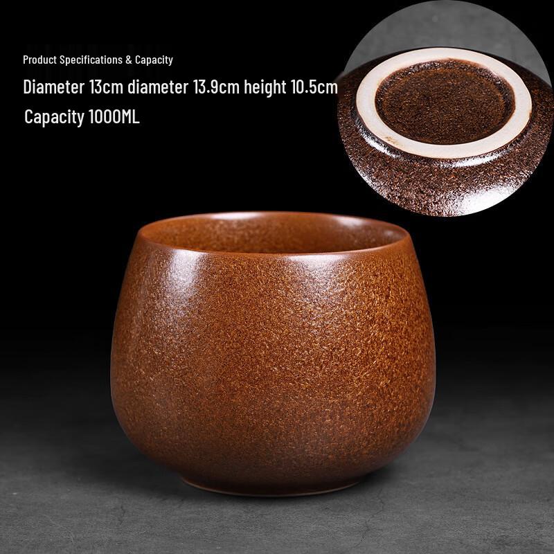 Chinese Kiln-Glazed Ceramic Tea Wash Bowl