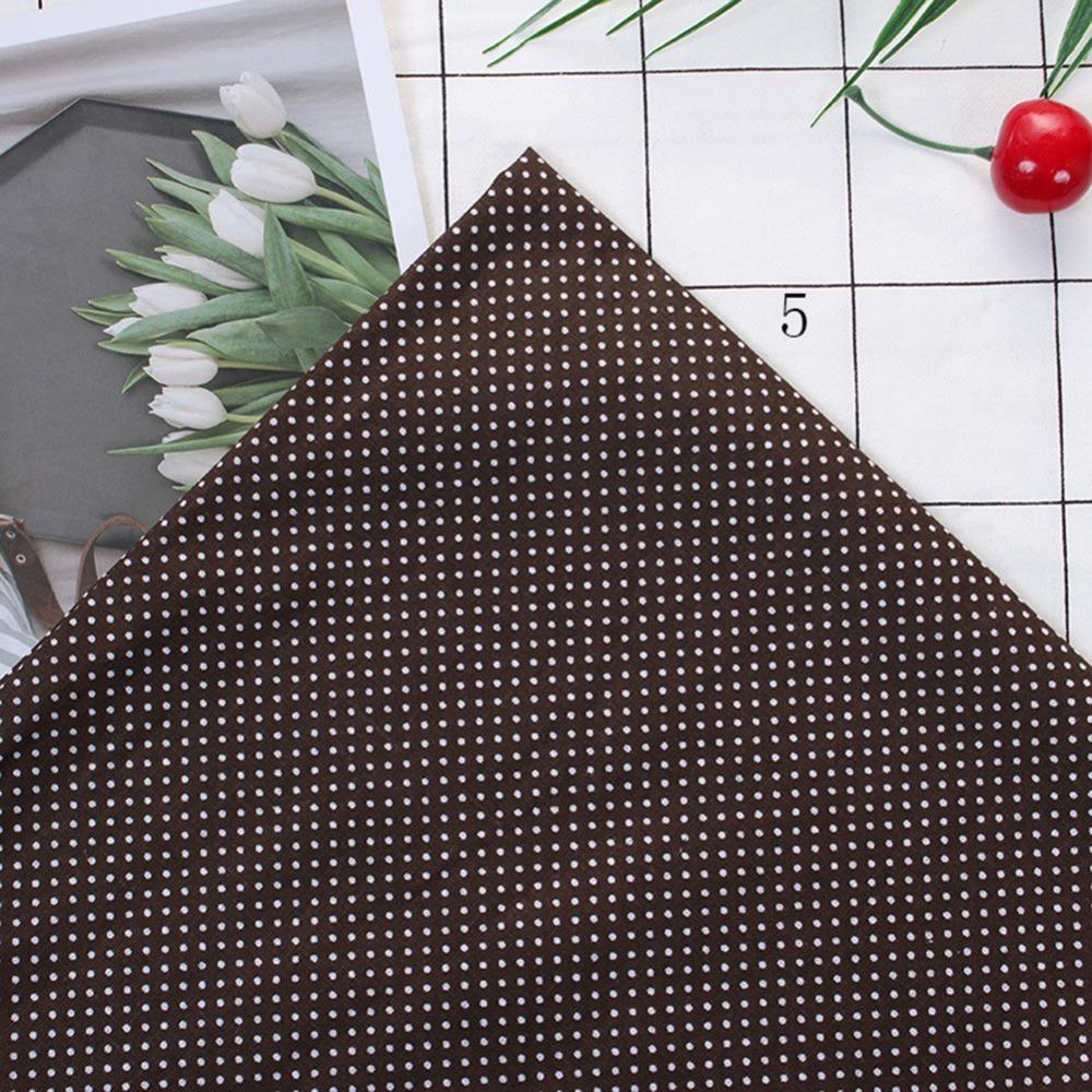 7Pcs Cotton Pre-cut Fabric Coffee Dot Floral Design Polka Dot Cloth Hand Sewing Creation